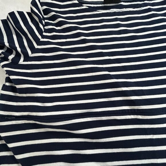 Nursing Queen Womens Navy Striped Nursing Top XL 3/4 Sleeve with Hidden Zipper - Picture 9 of 11